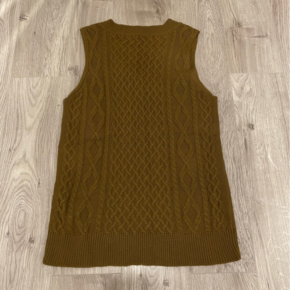 NWOT RDI Cable Knit Oversized Sweater Vest Brown XS - Picture 3 of 3